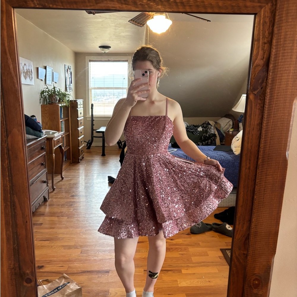 Rose pink Sequin Dress